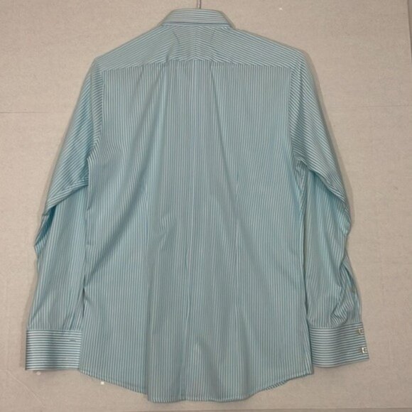 Thomas Pink Shirt, Slim Fit Formal Bengal Stripe Poplin, Single Cuff, 15.5 - Picture 11 of 11